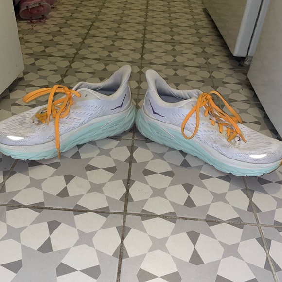 Hoka Women's Mint & Orange W Clifton 8 Shoes - Picture 14 of 16